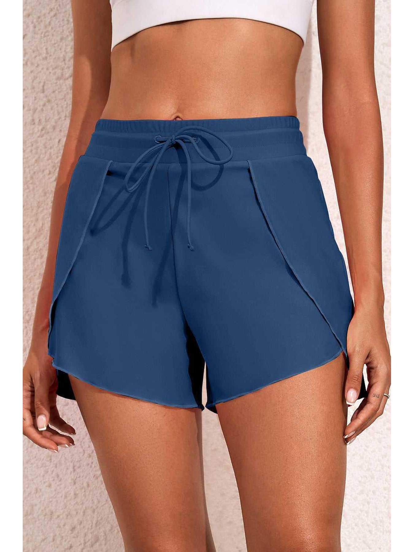 Drawstring Waist Swim Shorts -- 
