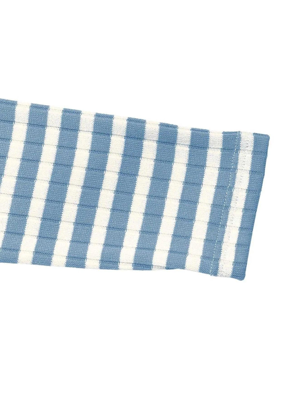 Striped Square Neck Long Sleeve Top and Pants Lounge Set -- 