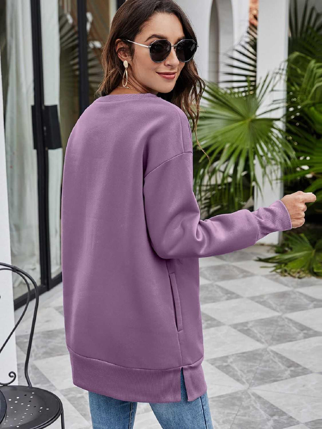 BELIEVE Graphic Tunic Sweatshirt -- 