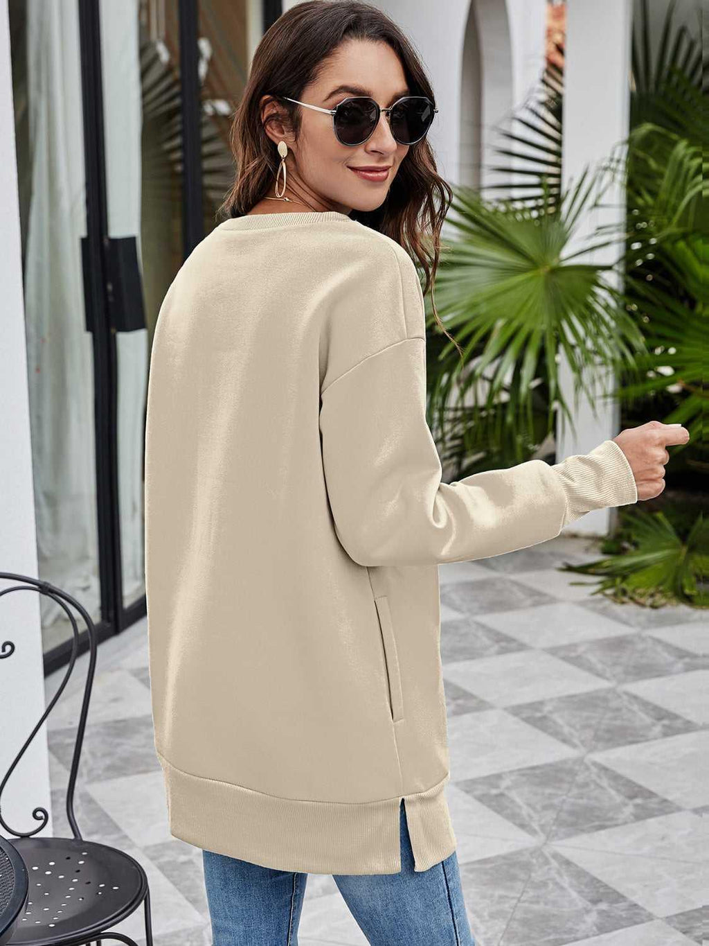 BELIEVE Graphic Tunic Sweatshirt -- 