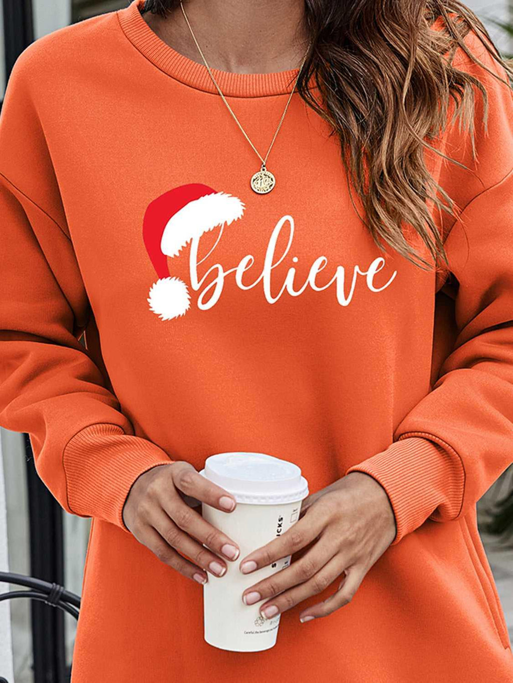 BELIEVE Graphic Tunic Sweatshirt -- 