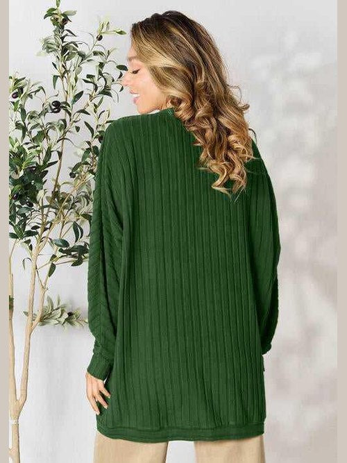 Basic Bae Full Size Ribbed Cocoon Cardigan -- 