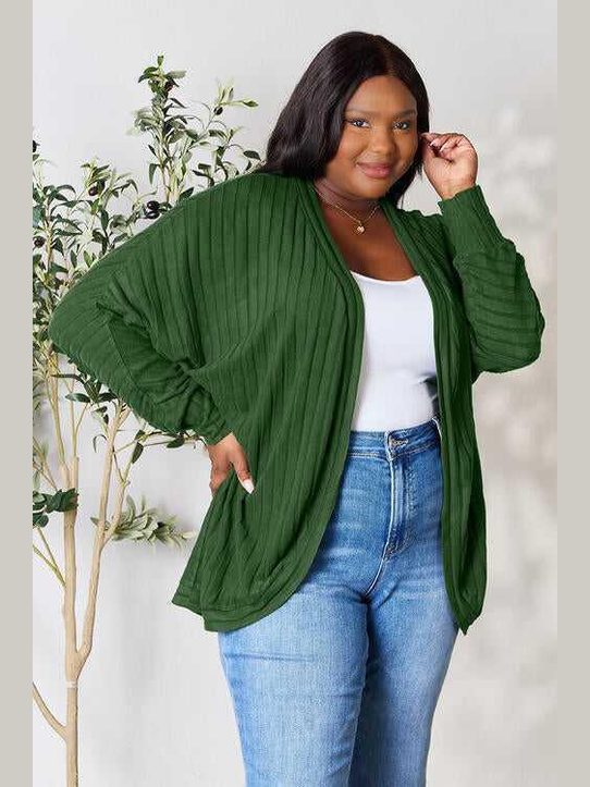 Basic Bae Full Size Ribbed Cocoon Cardigan -- 