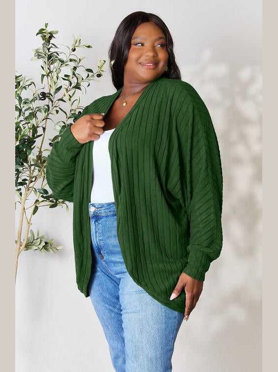Basic Bae Full Size Ribbed Cocoon Cardigan -- 