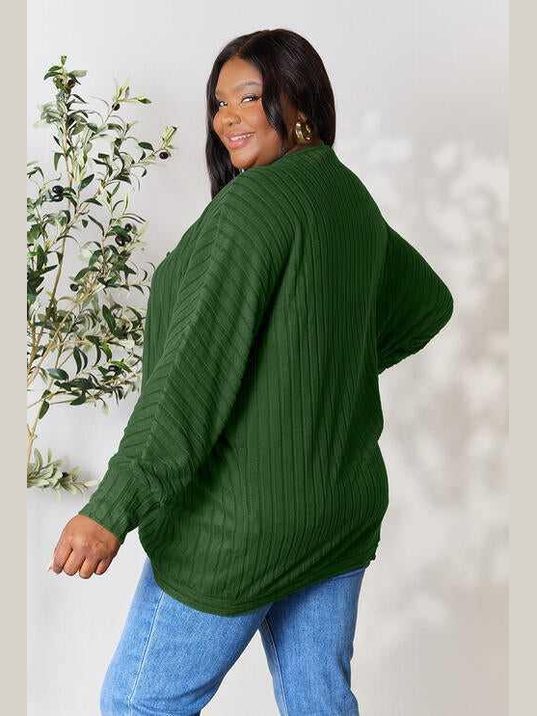 Basic Bae Full Size Ribbed Cocoon Cardigan -- 