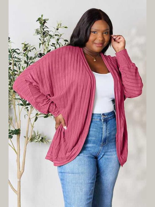 Basic Bae Full Size Ribbed Cocoon Cardigan -- 