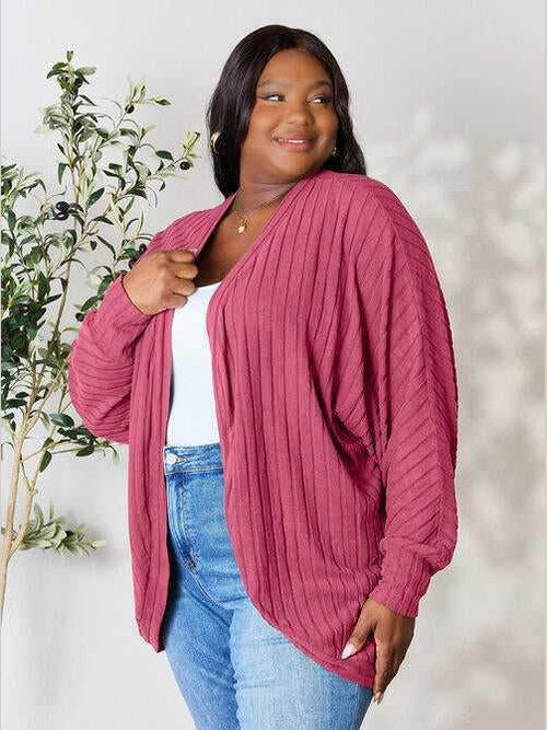 Basic Bae Full Size Ribbed Cocoon Cardigan -- 