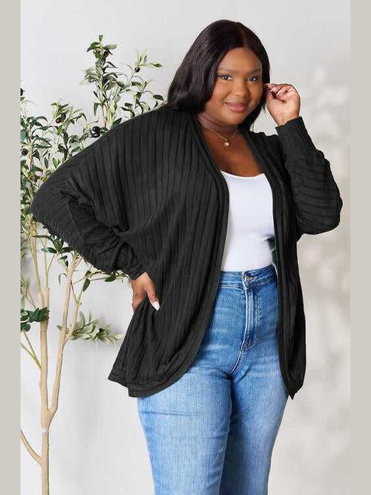 Basic Bae Full Size Ribbed Cocoon Cardigan -- 
