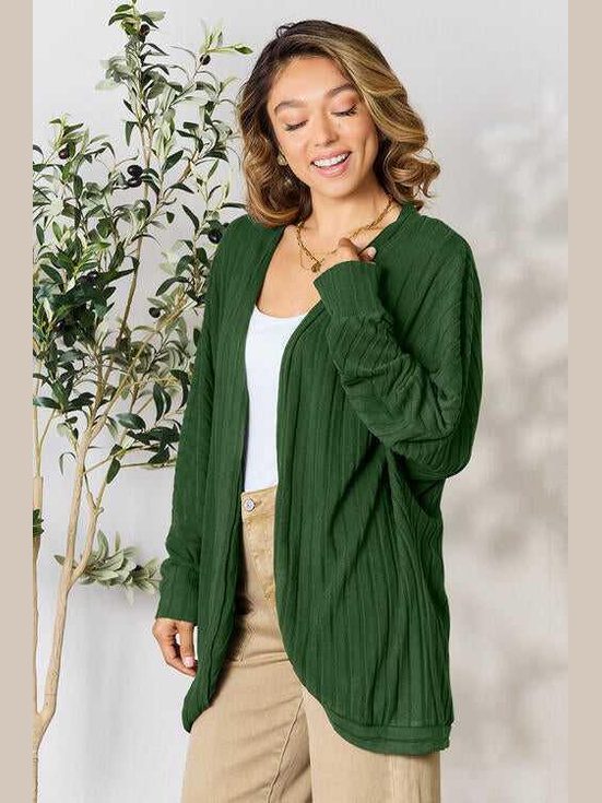 Basic Bae Full Size Ribbed Cocoon Cardigan -- 