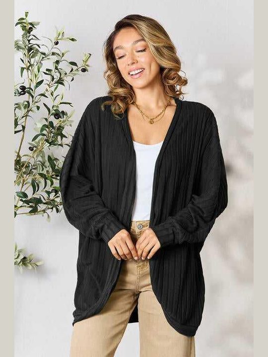 Basic Bae Full Size Ribbed Cocoon Cardigan -- 