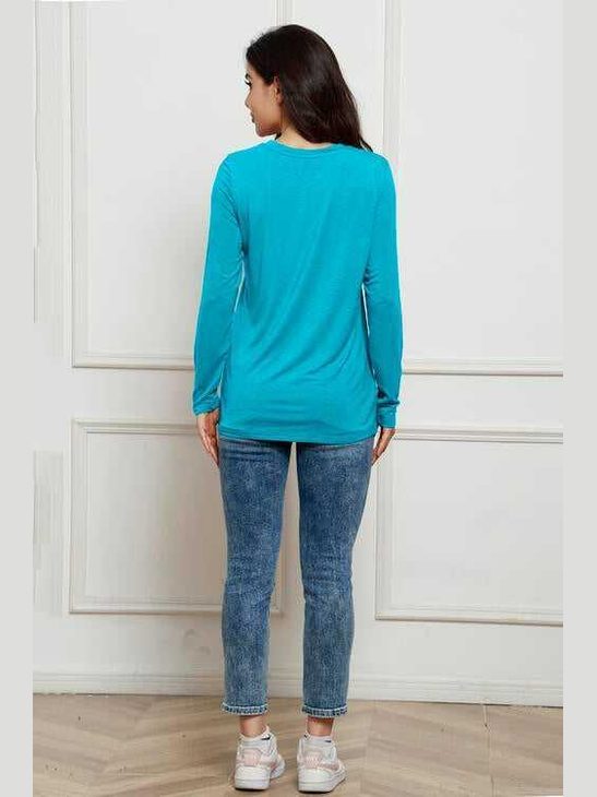 Basic Bae Full Size Round Neck Long Sleeve Top -- 