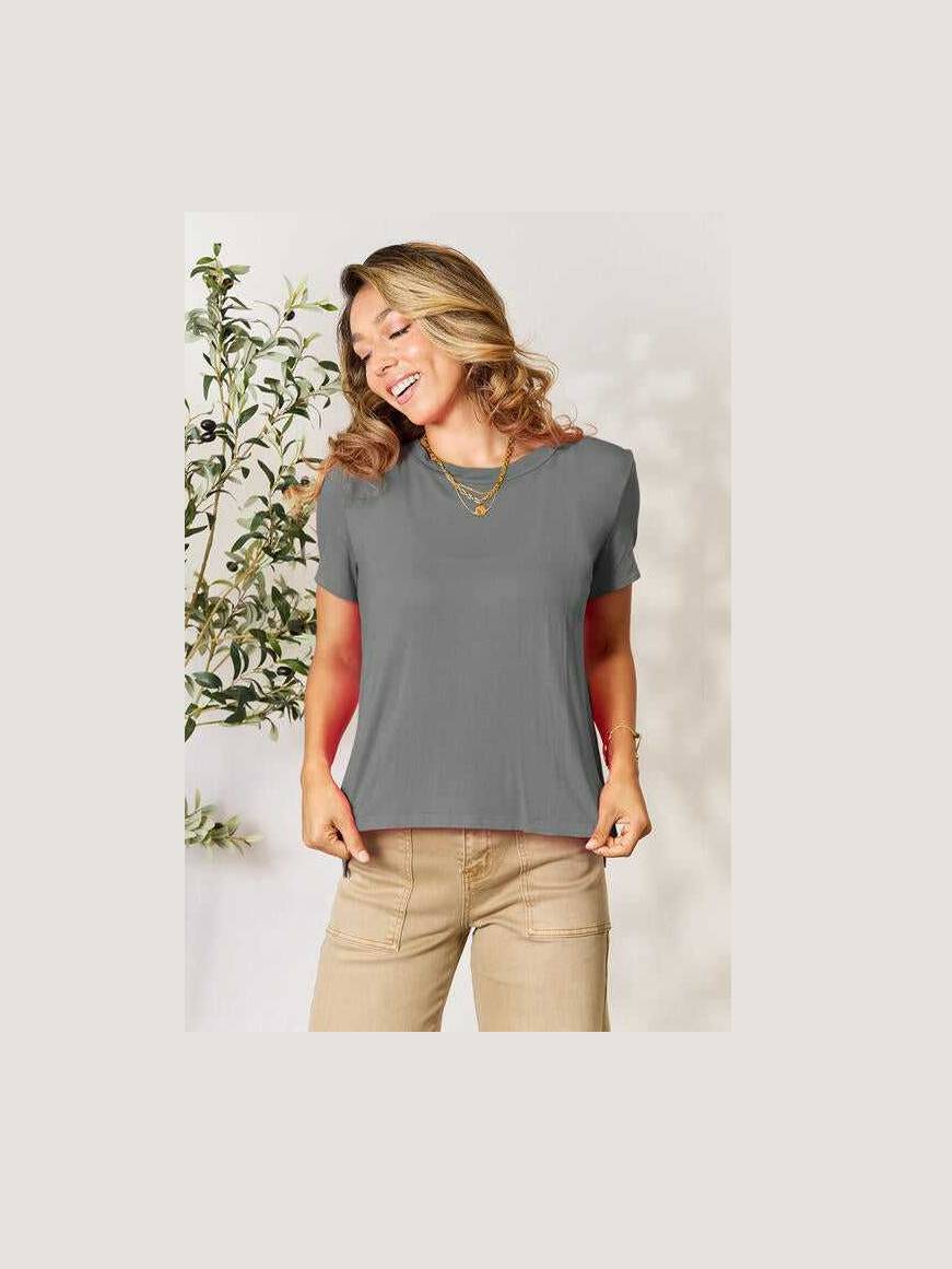 Basic Bae Full Size Round Neck Short Sleeve T-Shirt - T-Shirt from hopeford-streams.myshopify.com