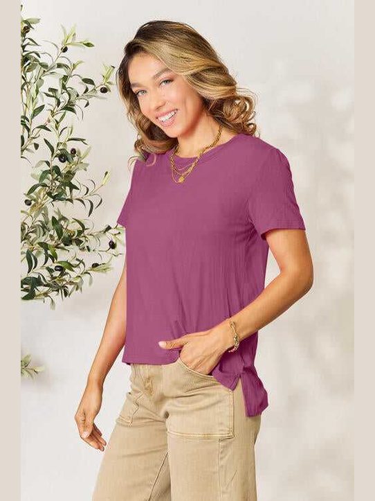 Basic Bae Full Size Round Neck Short Sleeve T-Shirt - T-Shirt from hopeford-streams.myshopify.com