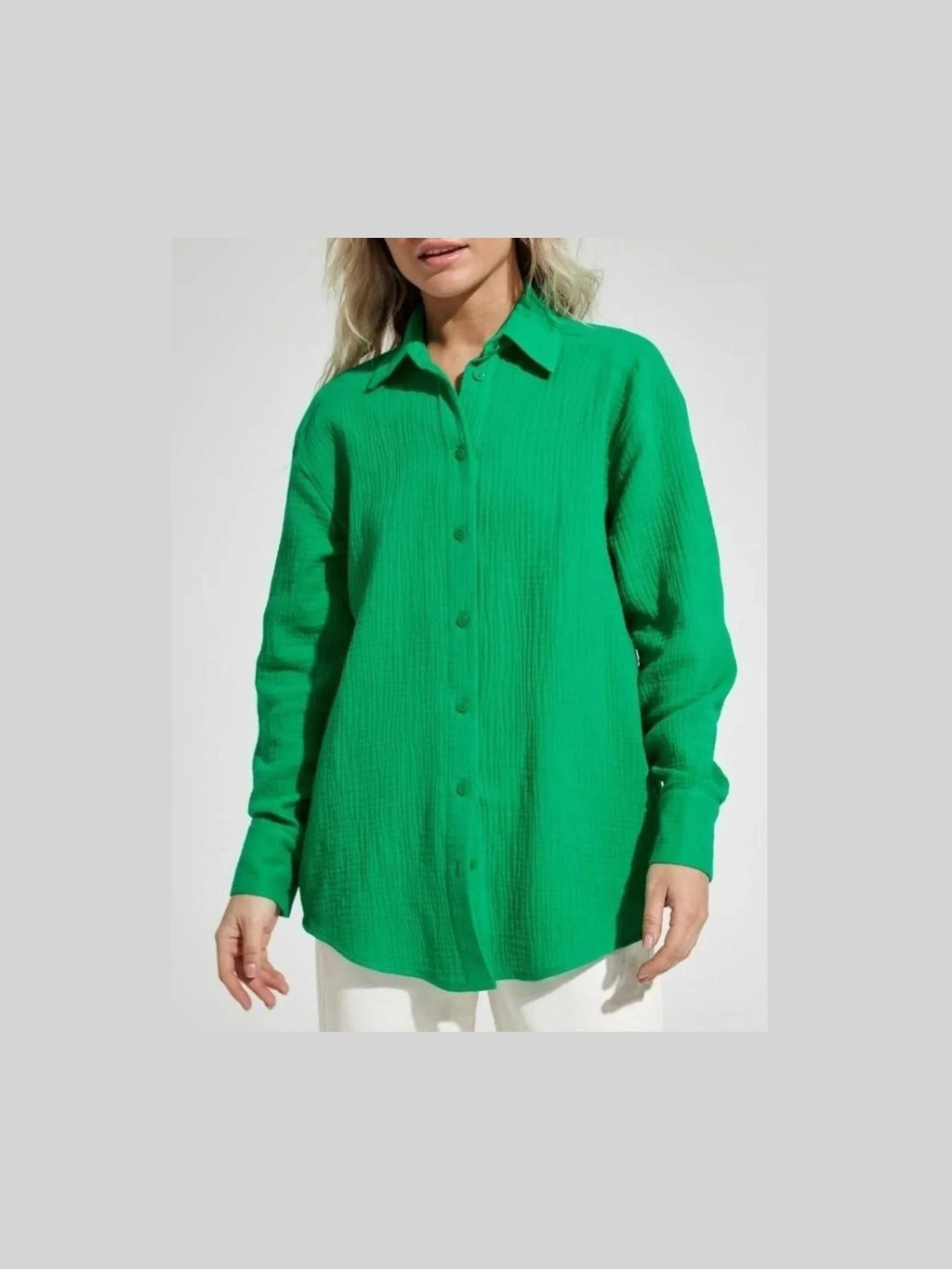 Button Up Long Sleeve Texture Shirt -- 