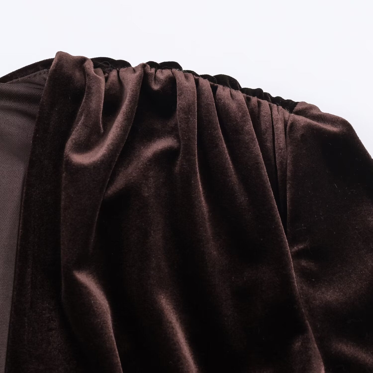 Wrinkled Velvet Midi Dress for Women
