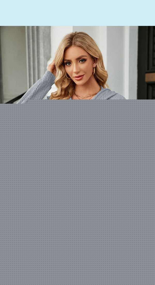 Cable-Knit Long Sleeve Hoodie -- 