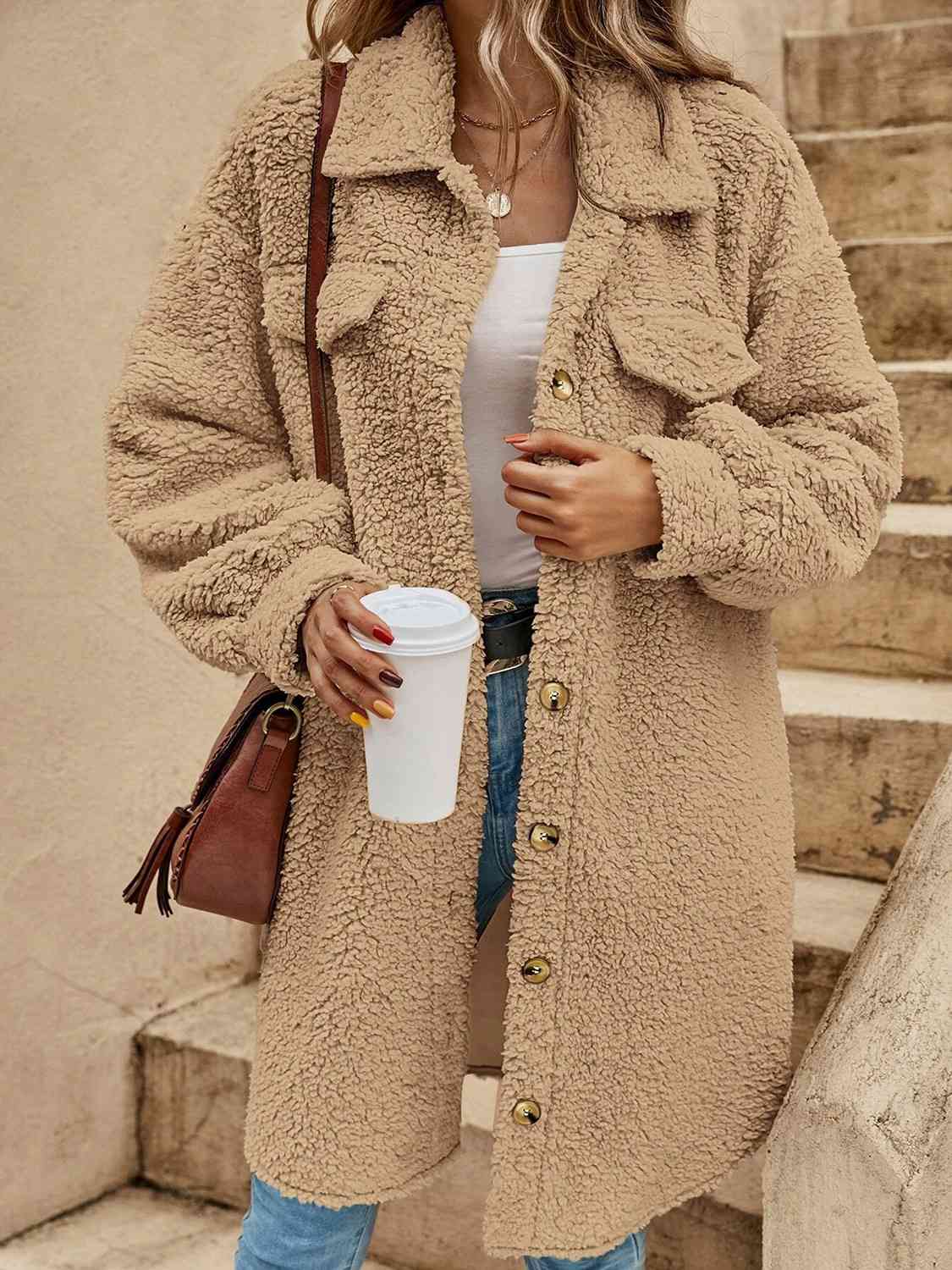 Collared Button Down Unisex Coat
