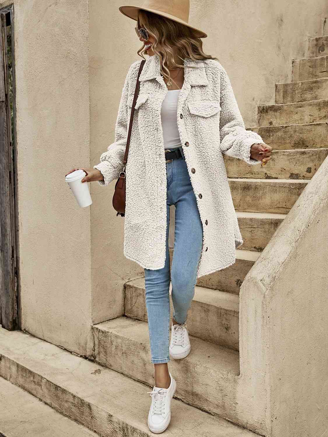 Collared Button Down Unisex Coat