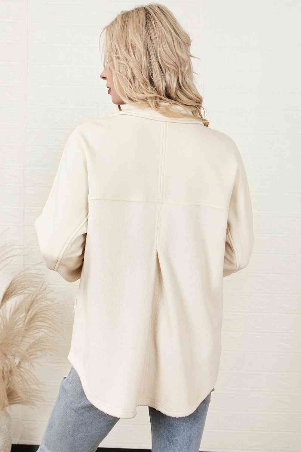 Women Collared Neck Button Down Knee Length Jacket