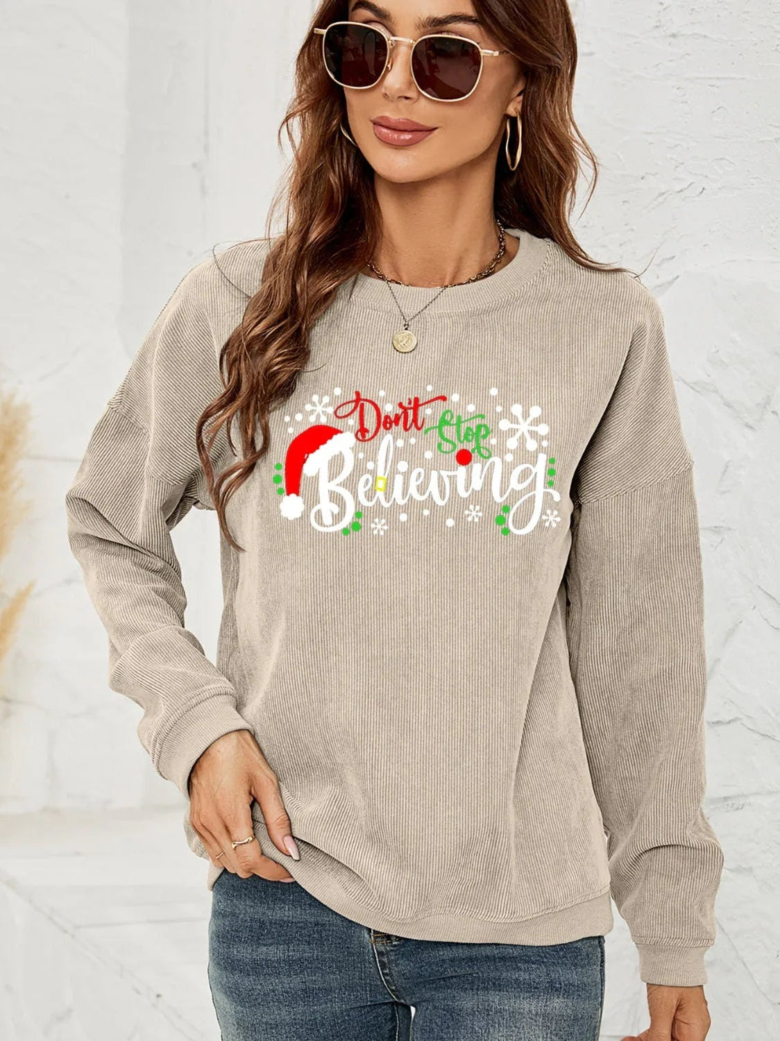 DON'T STOP BELIEVING Graphic Sweatshirt -- 