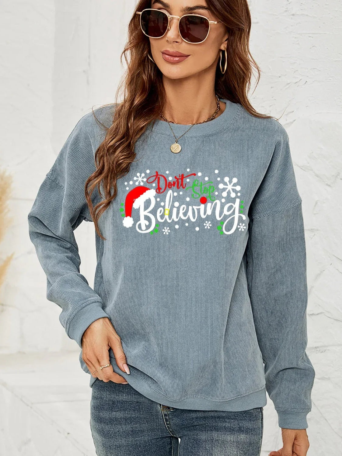 DON'T STOP BELIEVING Graphic Sweatshirt -- 