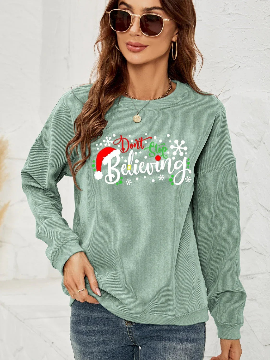 DON'T STOP BELIEVING Graphic Sweatshirt -- 