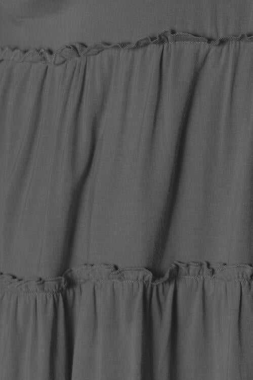 Double Take Half Button Long Sleeve Ruffle Hem Blouse -- 