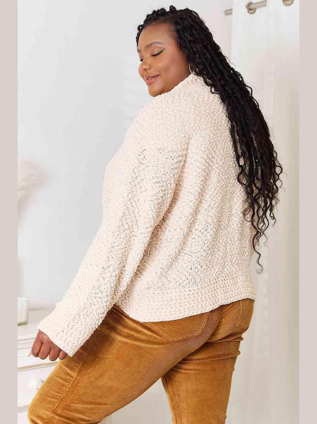 Double Take Open Front Long Sleeve Cardigan -- 