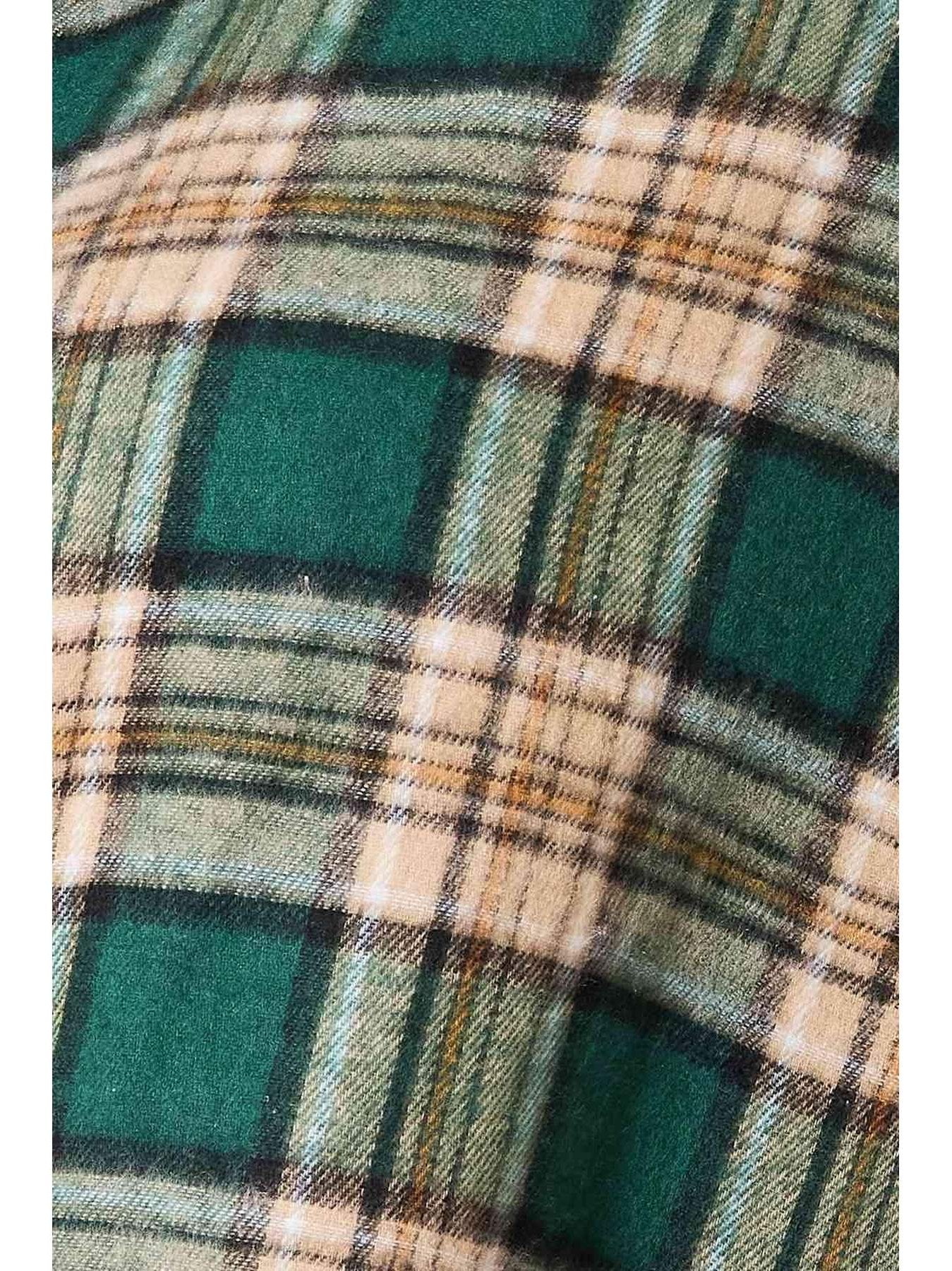 Double Take Plaid Collared Neck Long Sleeve Shirt -- 