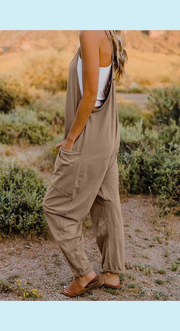 Double Take V-Neck Sleeveless Jumpsuit with Pocket