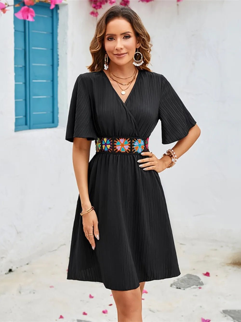 Elegant Flutter Sleeve Midi Dress – Casual Summer Style — modest women's fashion | Hopeford Streams
