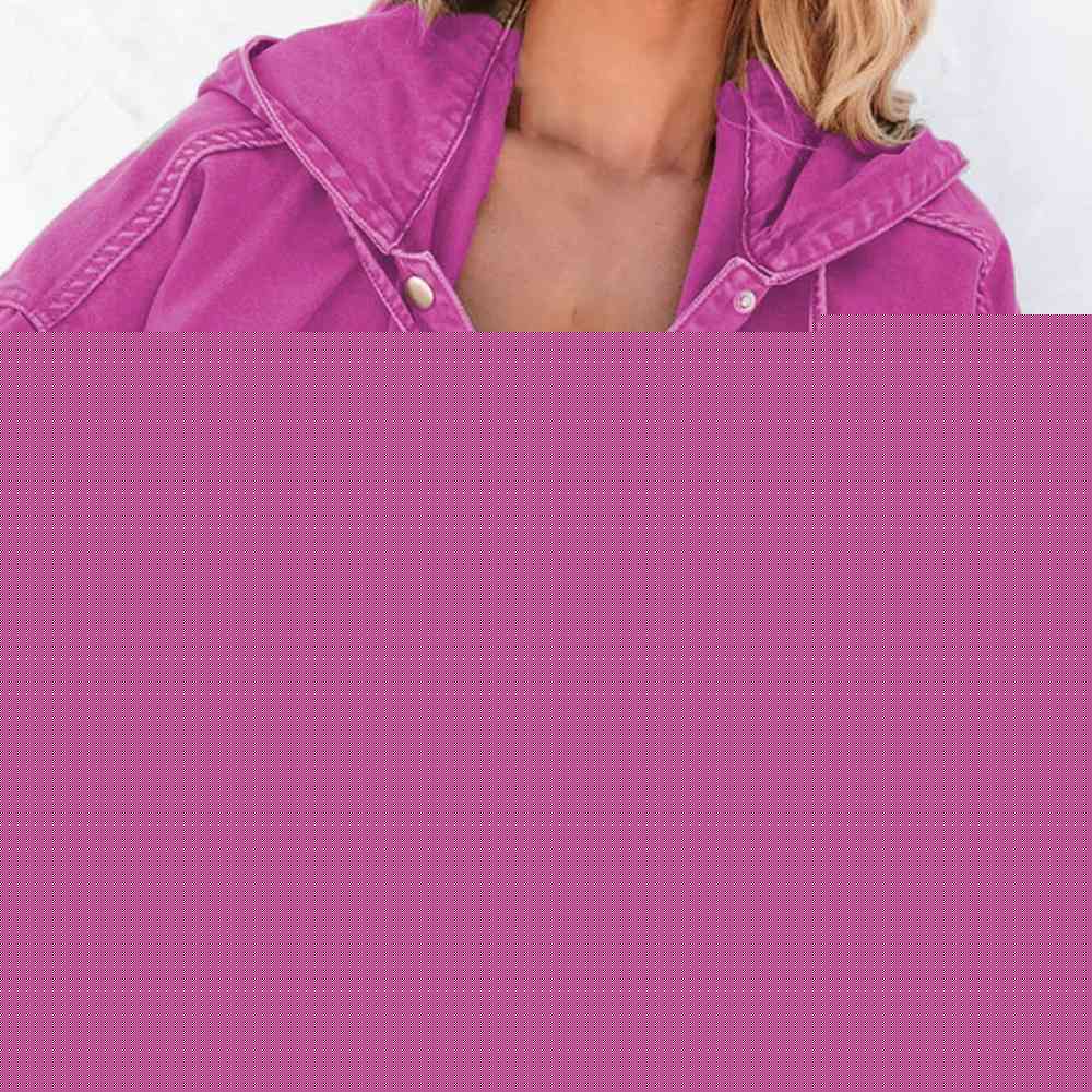 Hooded Dropped Shoulder Denim Jacket -- 