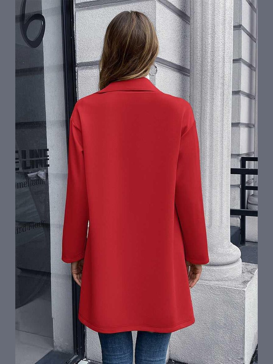 Lapel Collar Long Sleeve Blazer -- 