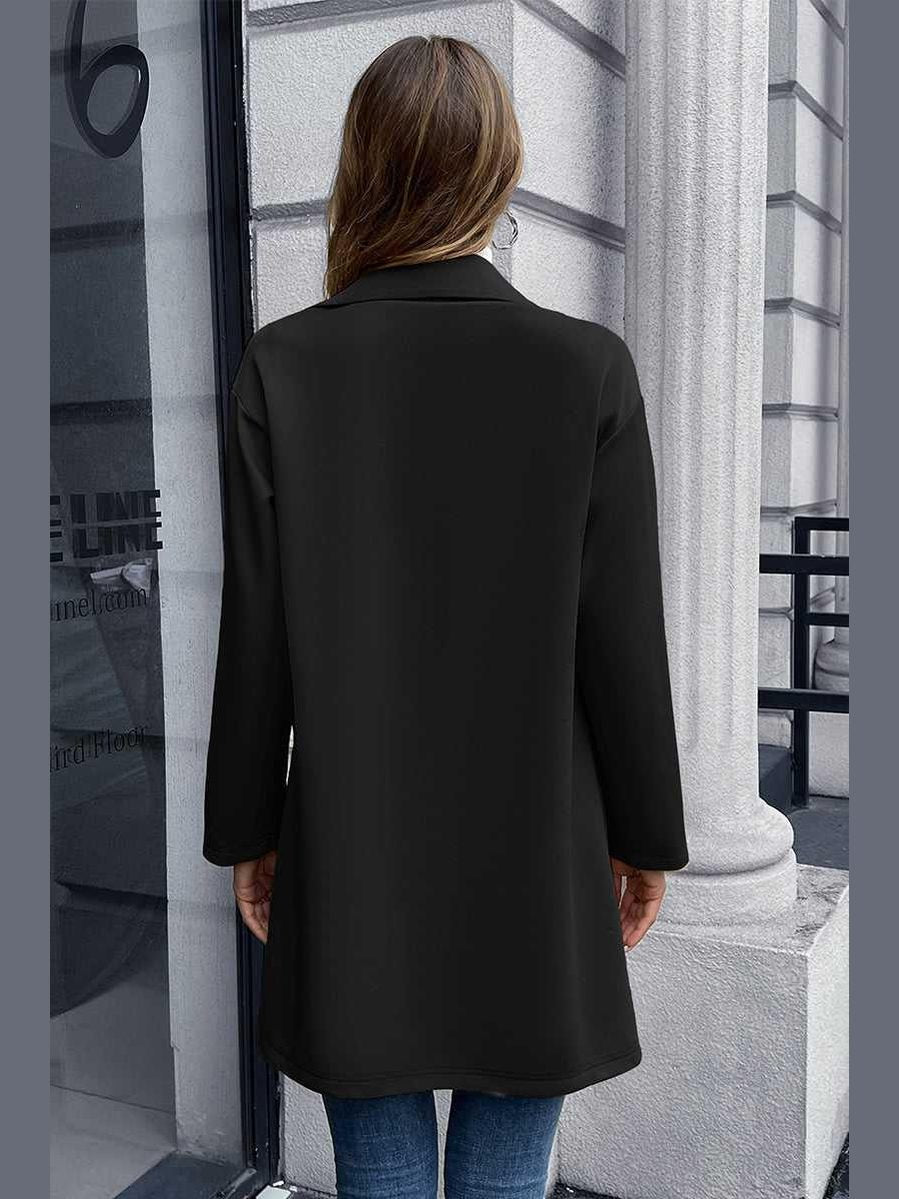 Lapel Collar Long Sleeve Blazer -- 