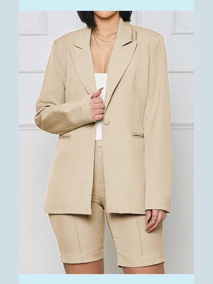 Long Sleeve Blazer and Shorts Set -- 