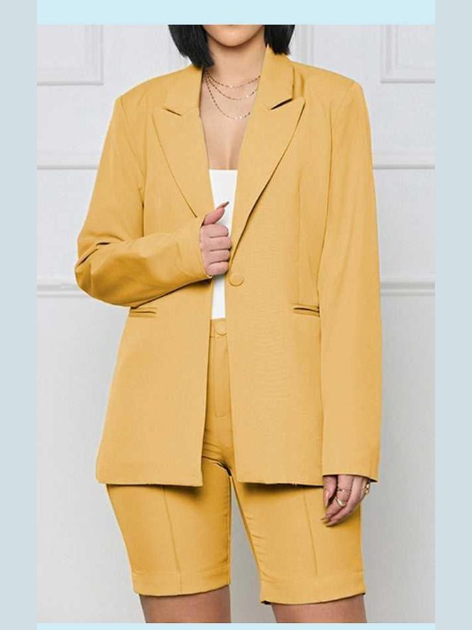Long Sleeve Blazer and Shorts Set -- 