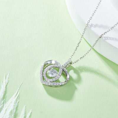 Moissanite 925 Sterling Heart Shape Necklace