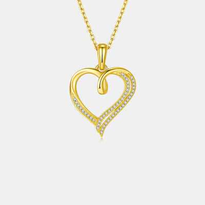 925 Sterling Silver Heart Shape Moissanite Necklace