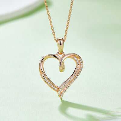 925 Sterling Silver Heart Shape Moissanite Necklace
