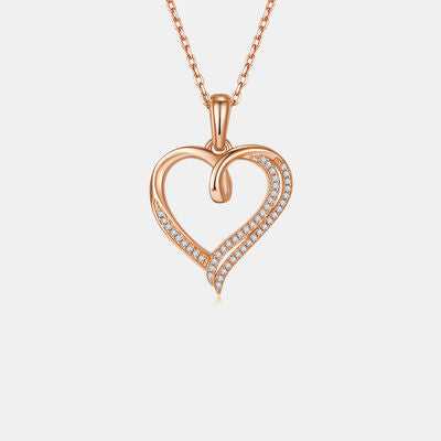 925 Sterling Silver Heart Shape Moissanite Necklace