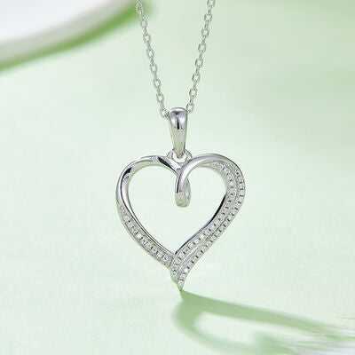 925 Sterling Silver Heart Shape Moissanite Necklace