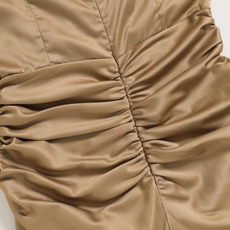 Satin Pleated Midi Dress