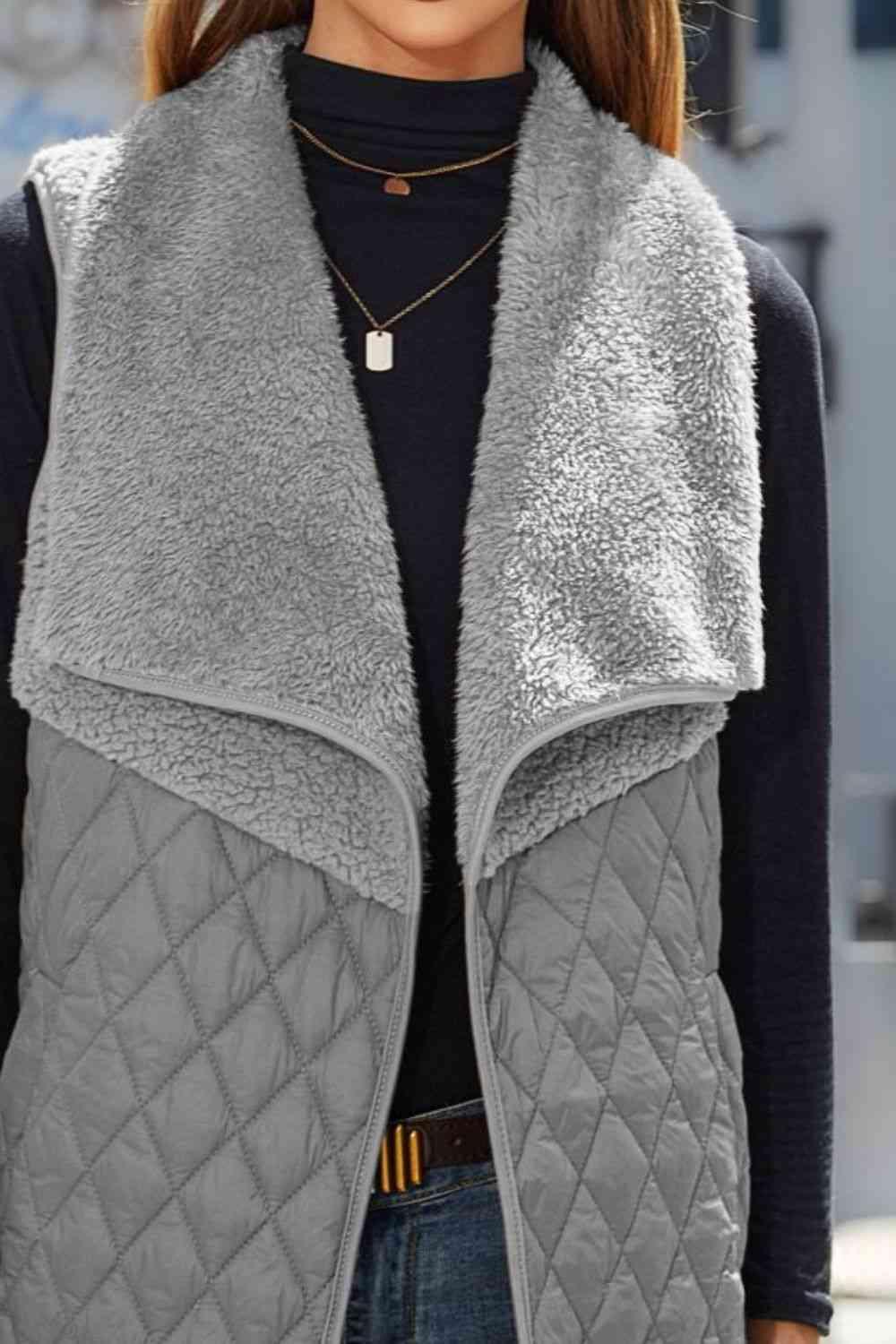 Open Front Collared Vest -- 