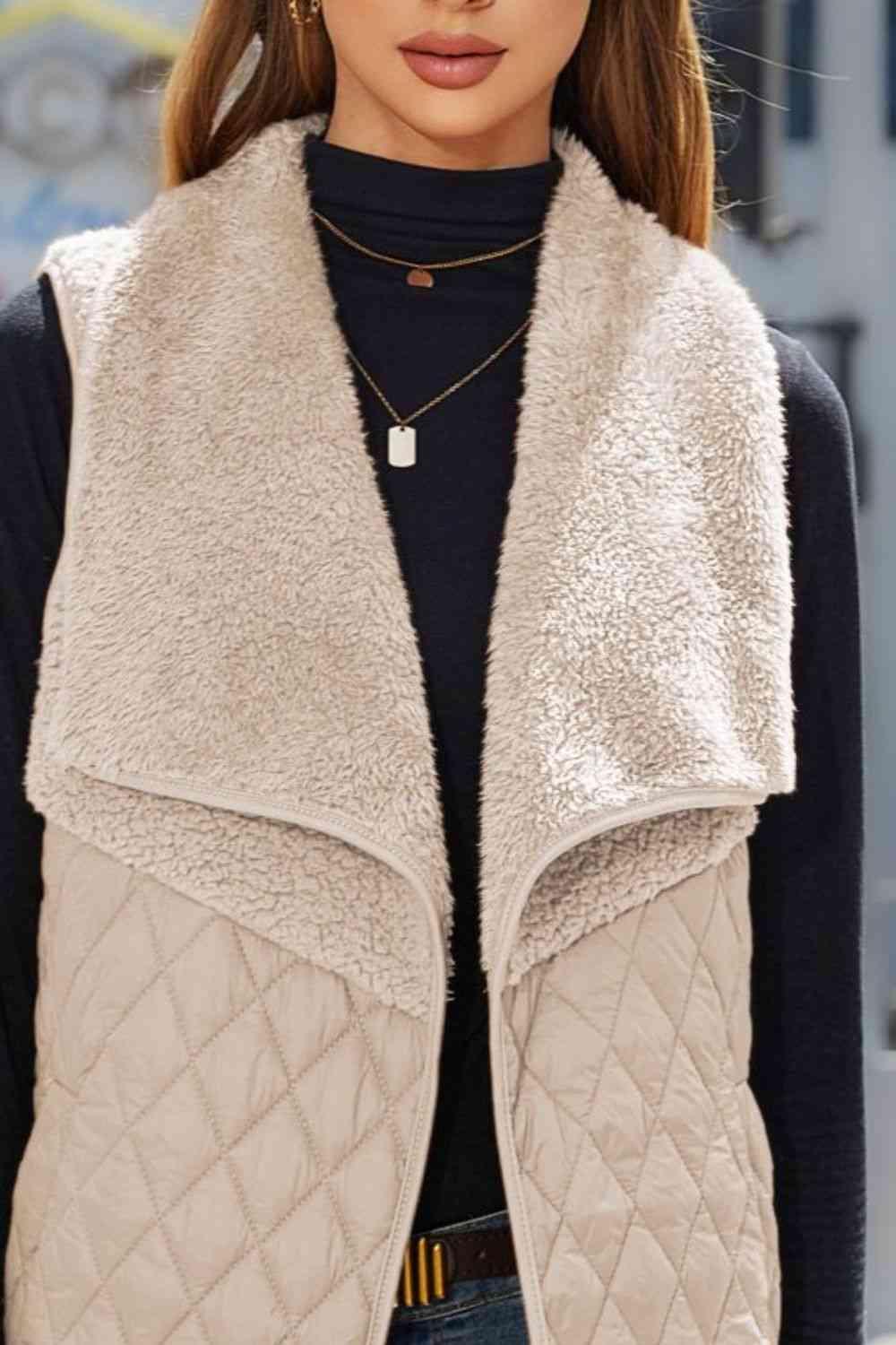 Open Front Collared Vest -- 