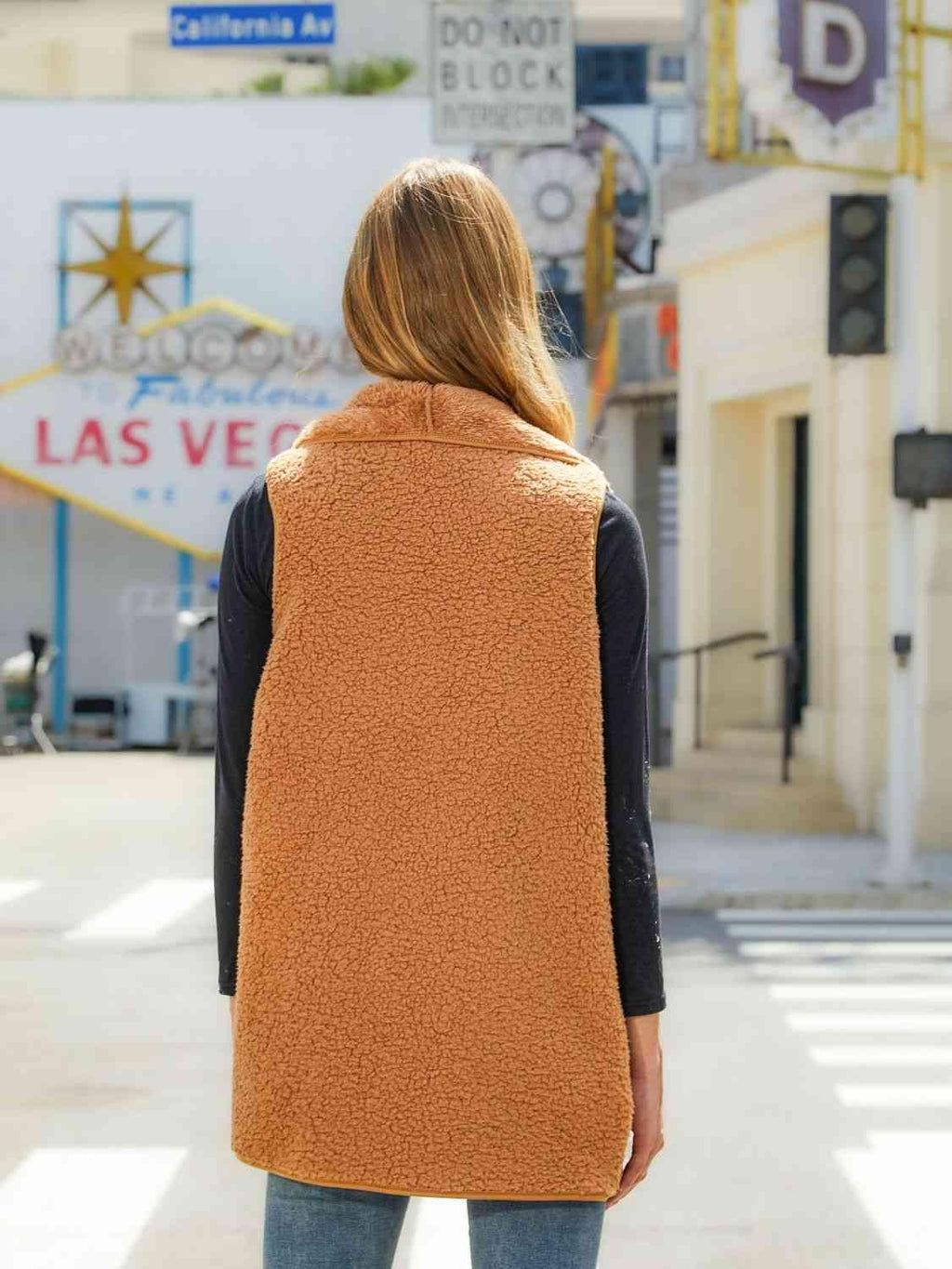 Open Front Collared Vest -- 