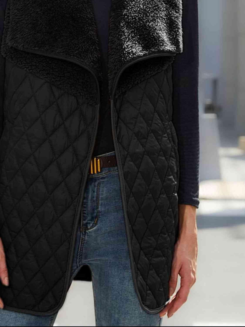 Open Front Collared Vest -- 
