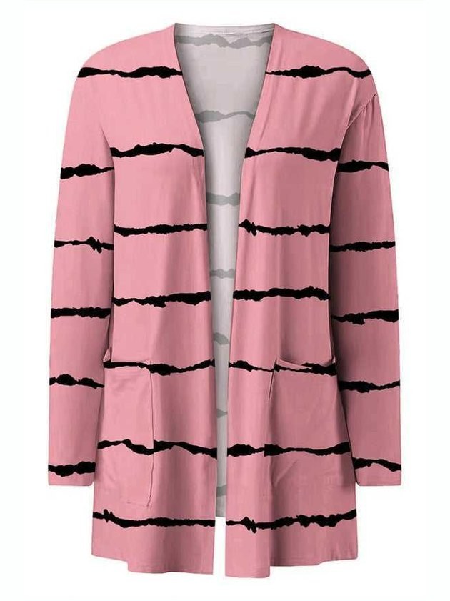 Printed Stylish Outerwear Long Sleeve Cardigan -- 
