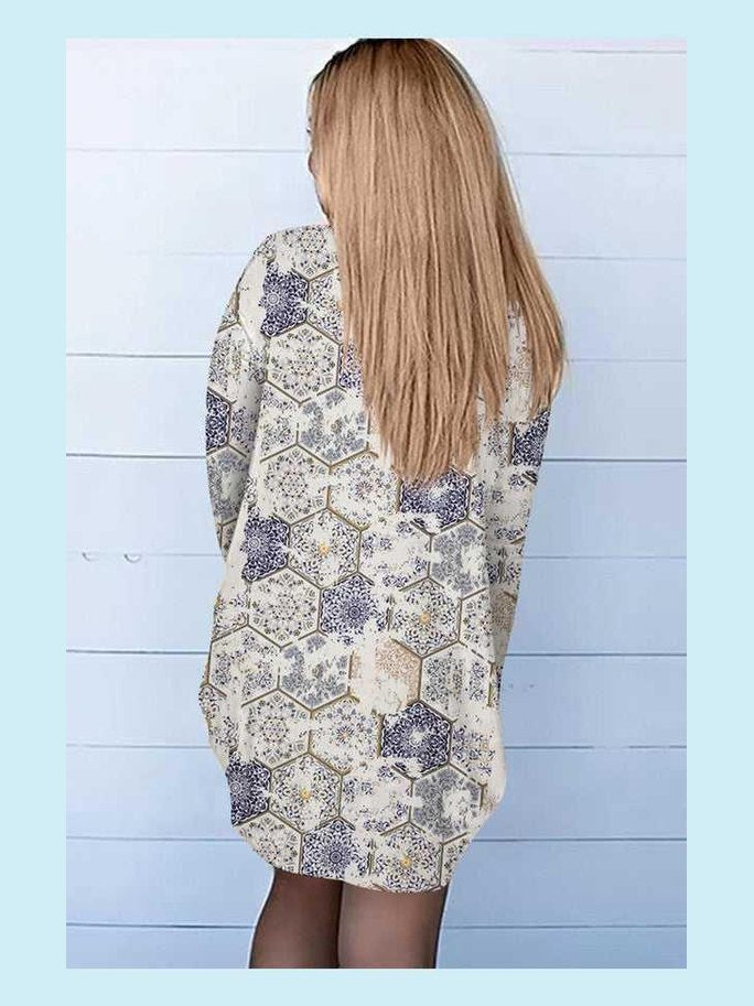 Printed Stylish Outerwear Long Sleeve Cardigan -- 