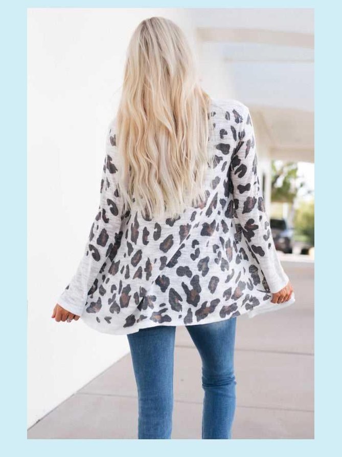 Womens Printed Long Sleeve Casual Cardigan -- 