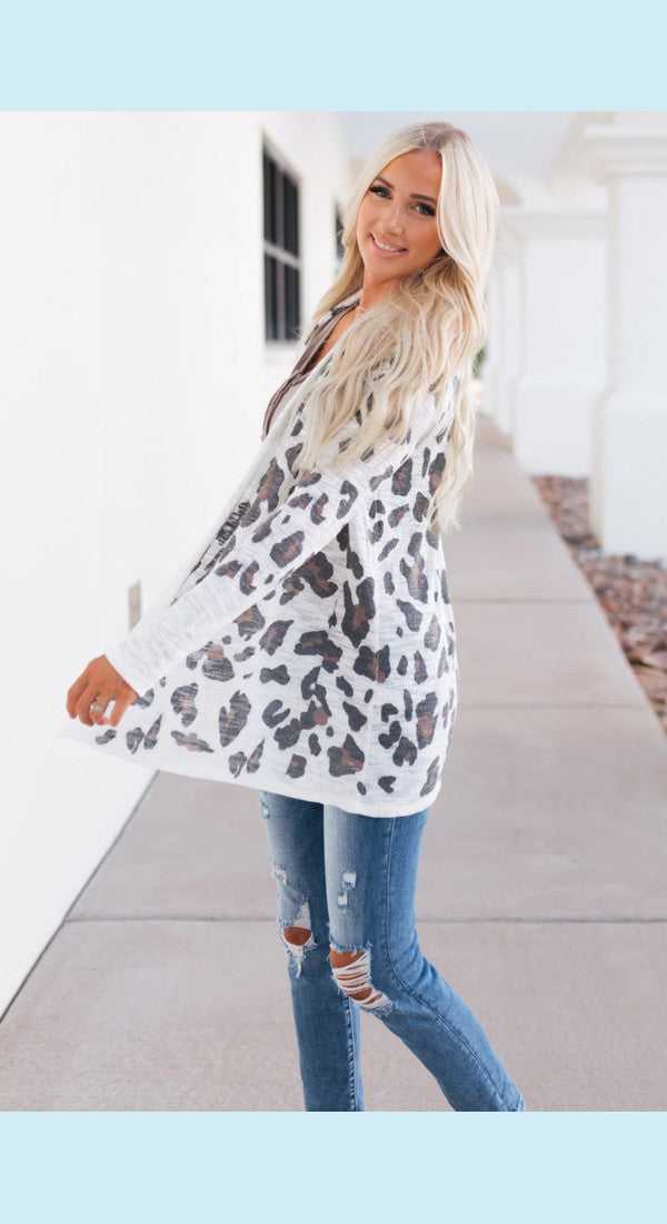 Printed Long Sleeve Cardigan